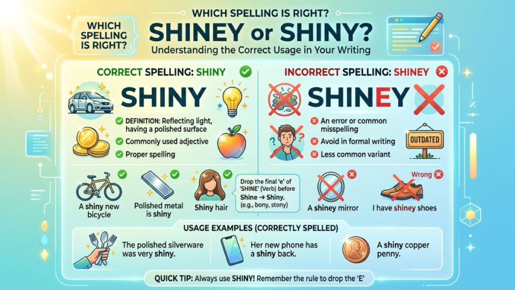 Shiney or shiny: Understanding the Right Usage in Your Writing